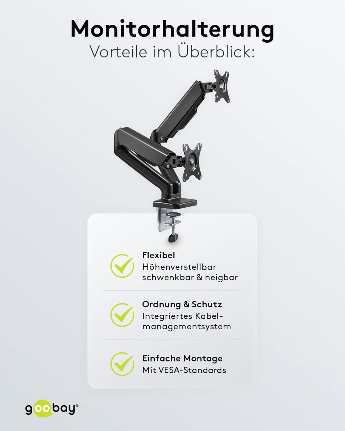 Goobay 58531 support d'écran plat pour bureau 81,3 cm (32") Noir - immagine 9