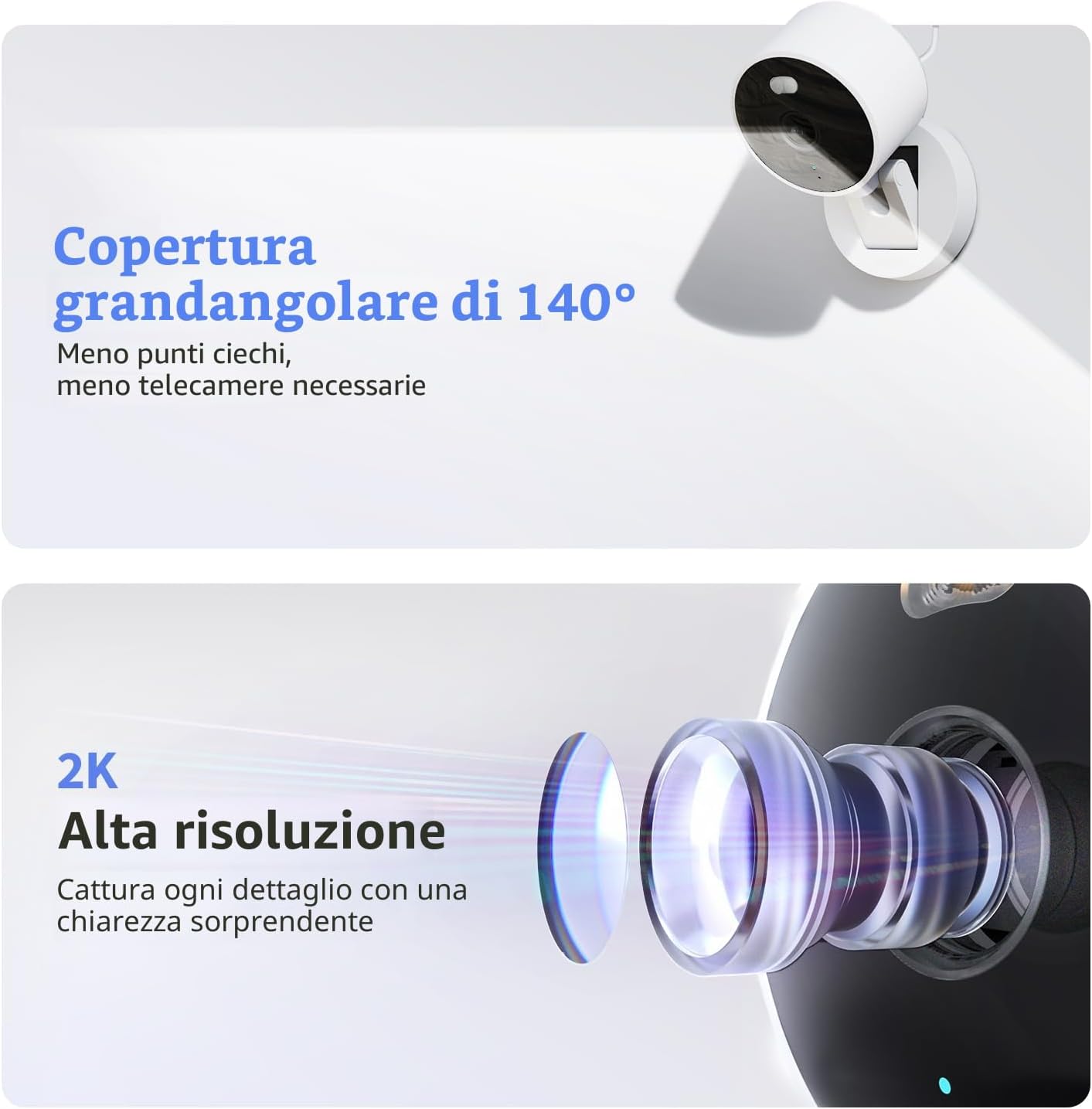 Aqara G100 - Telecamera di Sicurezza 2K Interni/Esterni, Nera - immagine 2