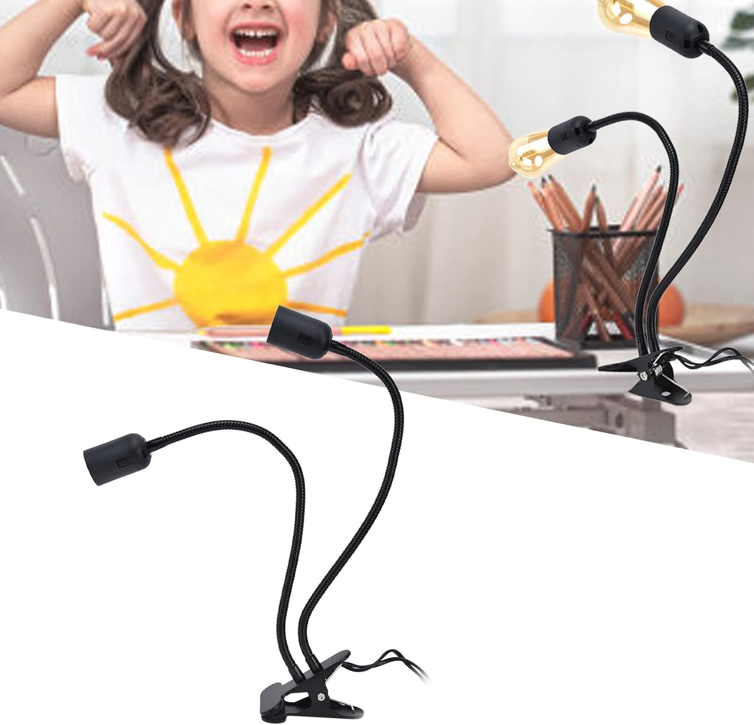 Portalampada da Tavolo E27/E26 a Doppia Testa - immagine 8