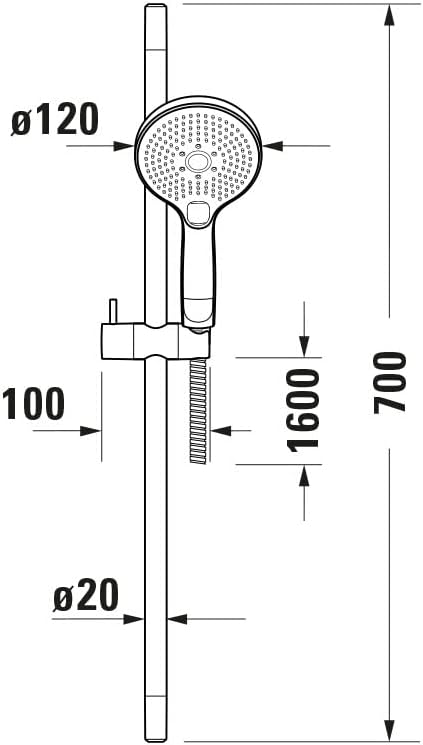 Duravit Universal Set Doccia 3 Tipi di Getto, Nero Opaco - immagine 7