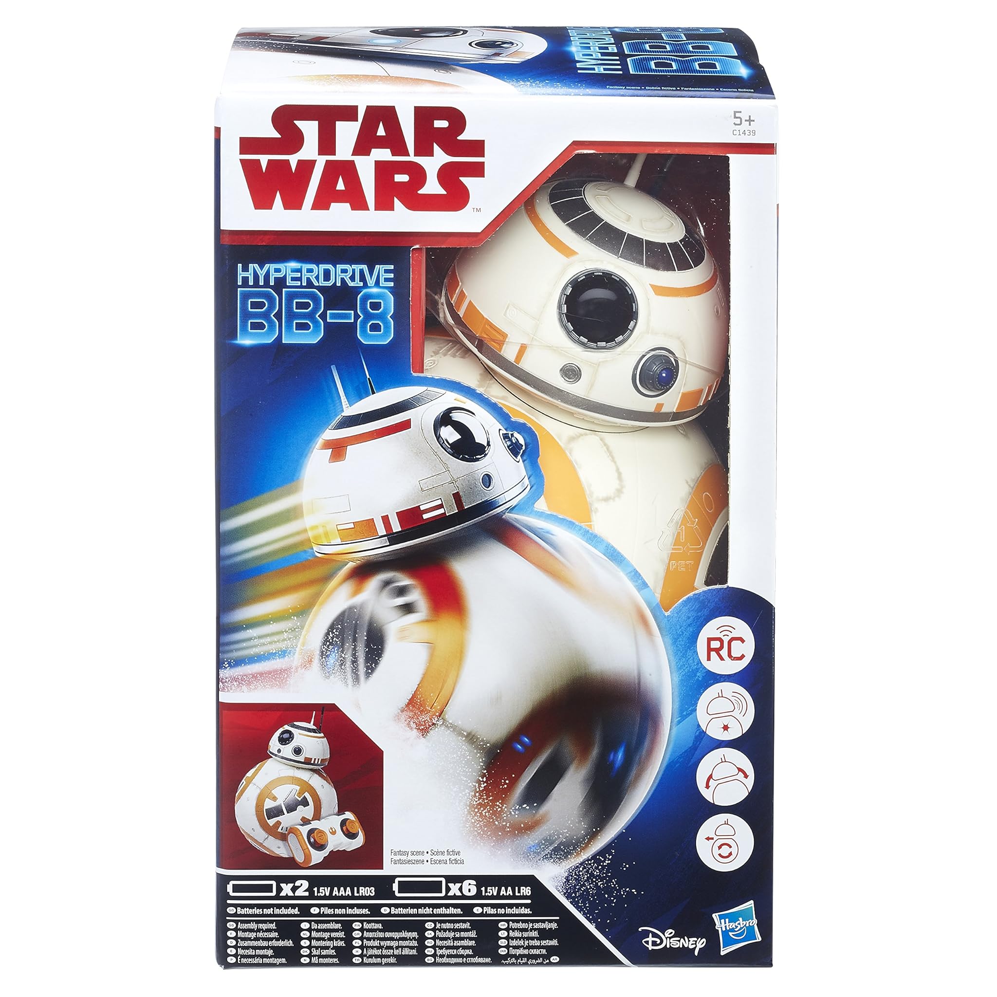 Star Wars Hasbro BB-8 Robot Drone Radiocomandato Episodio 8 Gli Ultimi Jedi, C1439EU4
