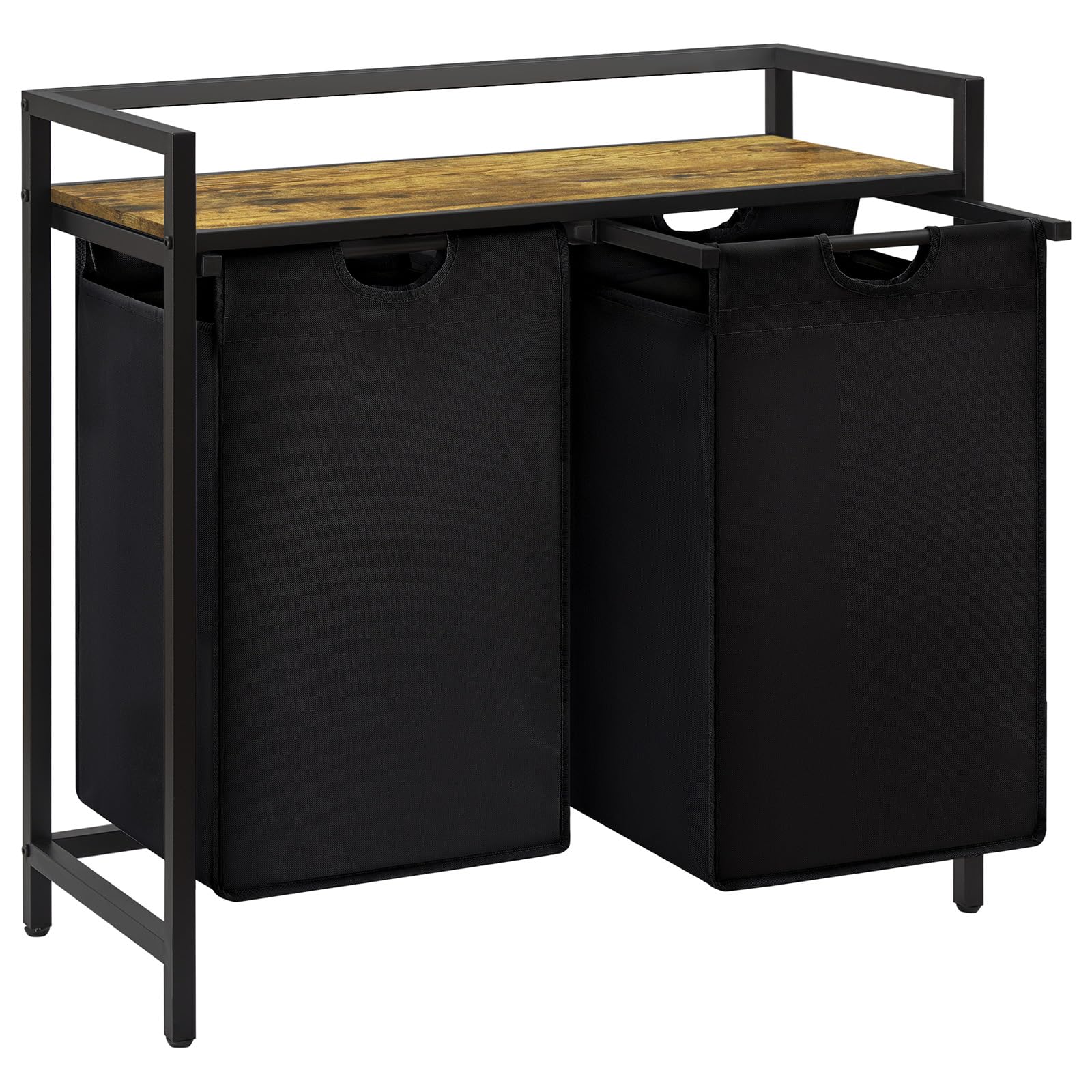 Lifewit Cesto Portabiancheria 2 Scomparti 95L Nero