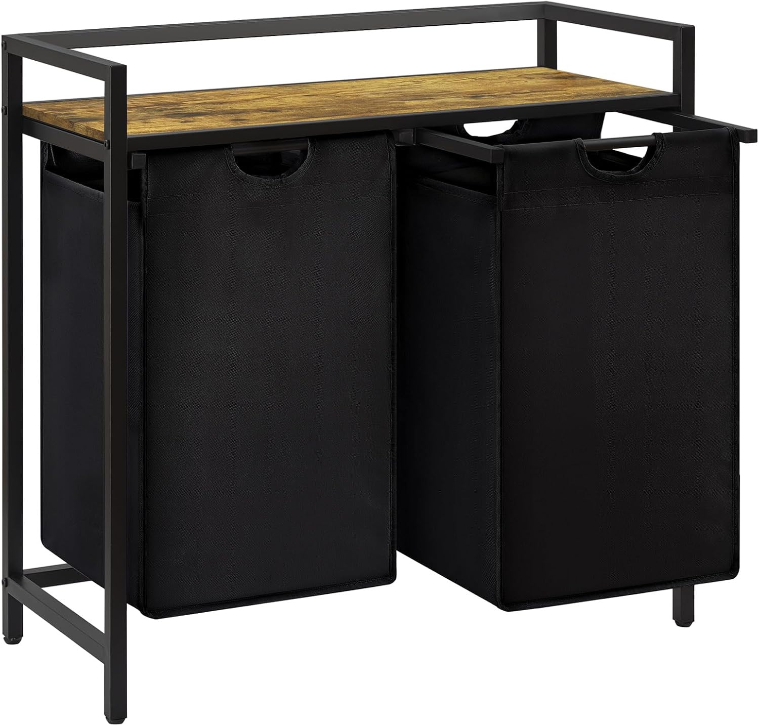 Lifewit Cesto Portabiancheria 2 Scomparti 95L Nero - immagine 1