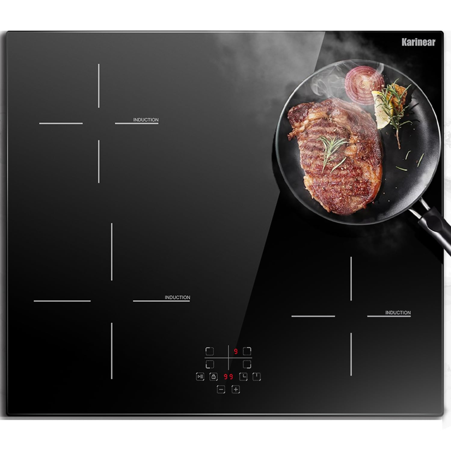 Karinear Piano Cottura a Induzione 4 Fuochi 6600W