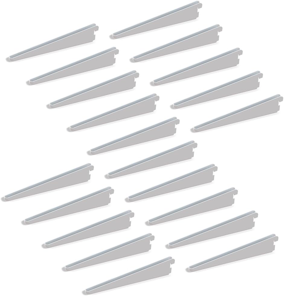 Emuca 7908912 - Supponti per Mensola a Cremagliera 370mm, Bianco