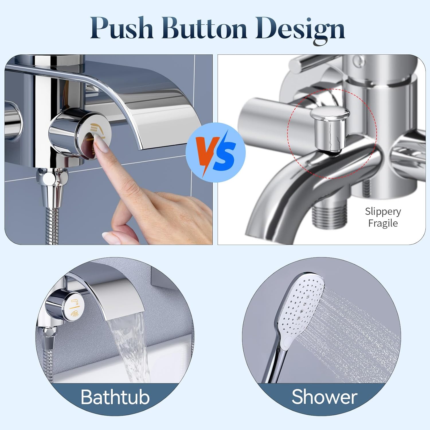 Kulaco Rubinetto Vasca con Doccetta in Ottone, Chrome - immagine 4