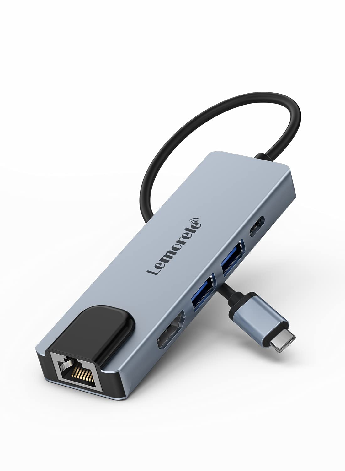 Lemorele Hub USB C Gigabit Ethernet 5-in-1 Alluminio
