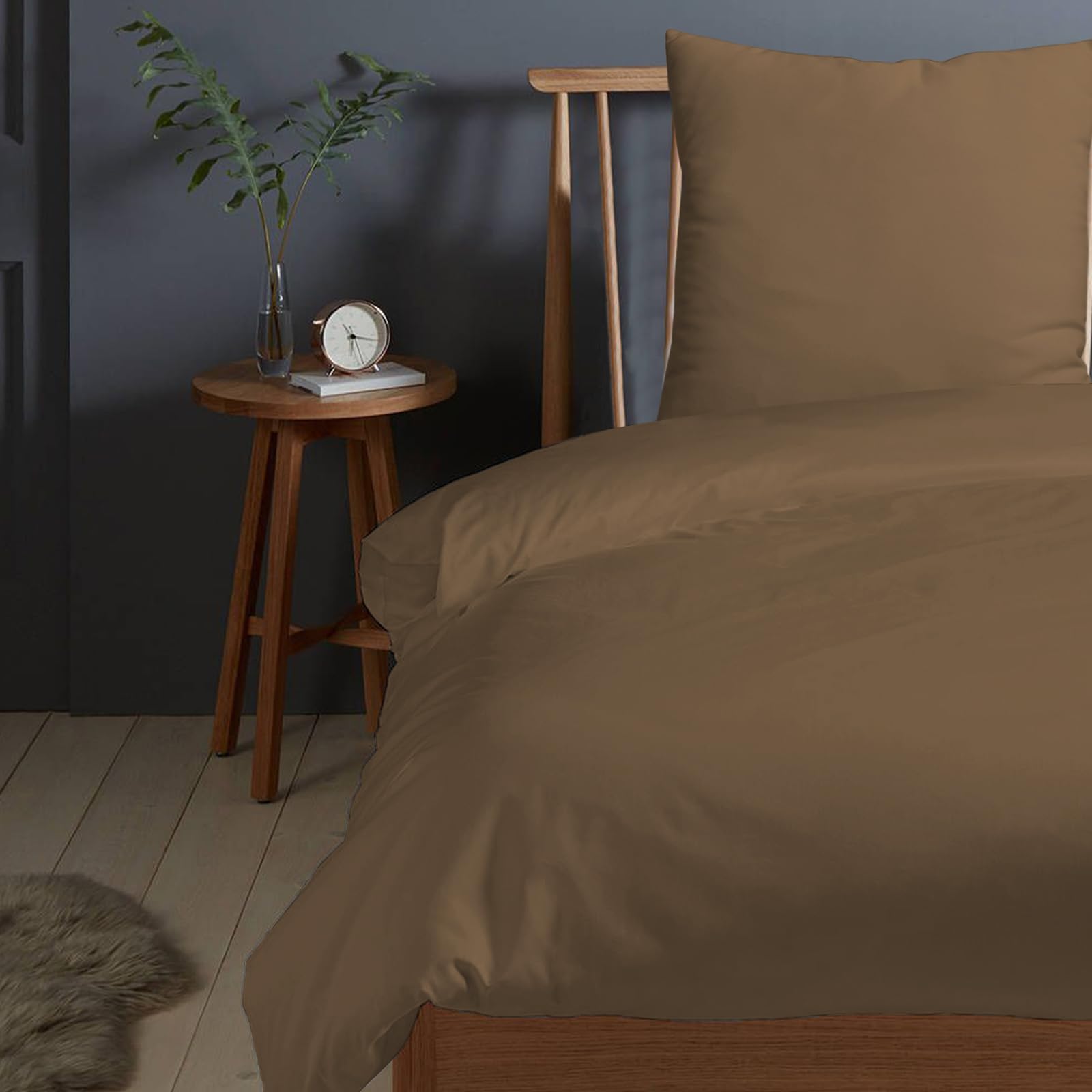 Pizuna Lenzuolo con Angoli in Cotone 160x200cm, Gris Pardo