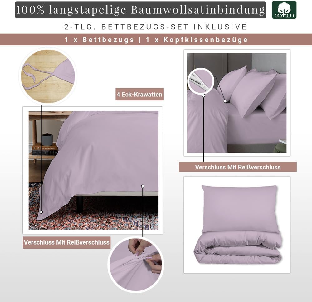 Pizuna Lenzuolo con Angoli in Cotone 160x200cm, Gris Pardo - immagine 3