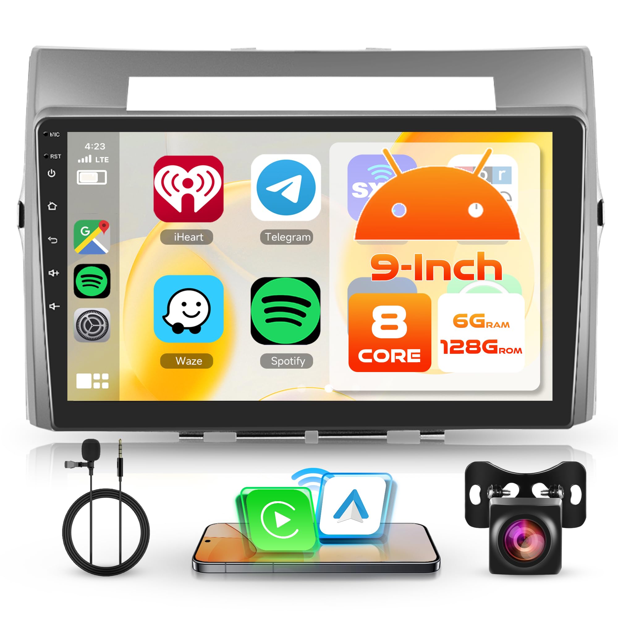 Autoradio Android 9" per Toyota Corolla Verso 2004-2009