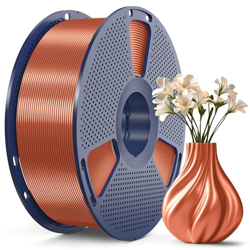 SUNLU PLA+ Silk Filament, Filamento 3D in Seta Metallizzata Lucida, filamento per Stampante 3D PLA PLUS ad alta Resistenza, Bobina da 1 kg, Rame