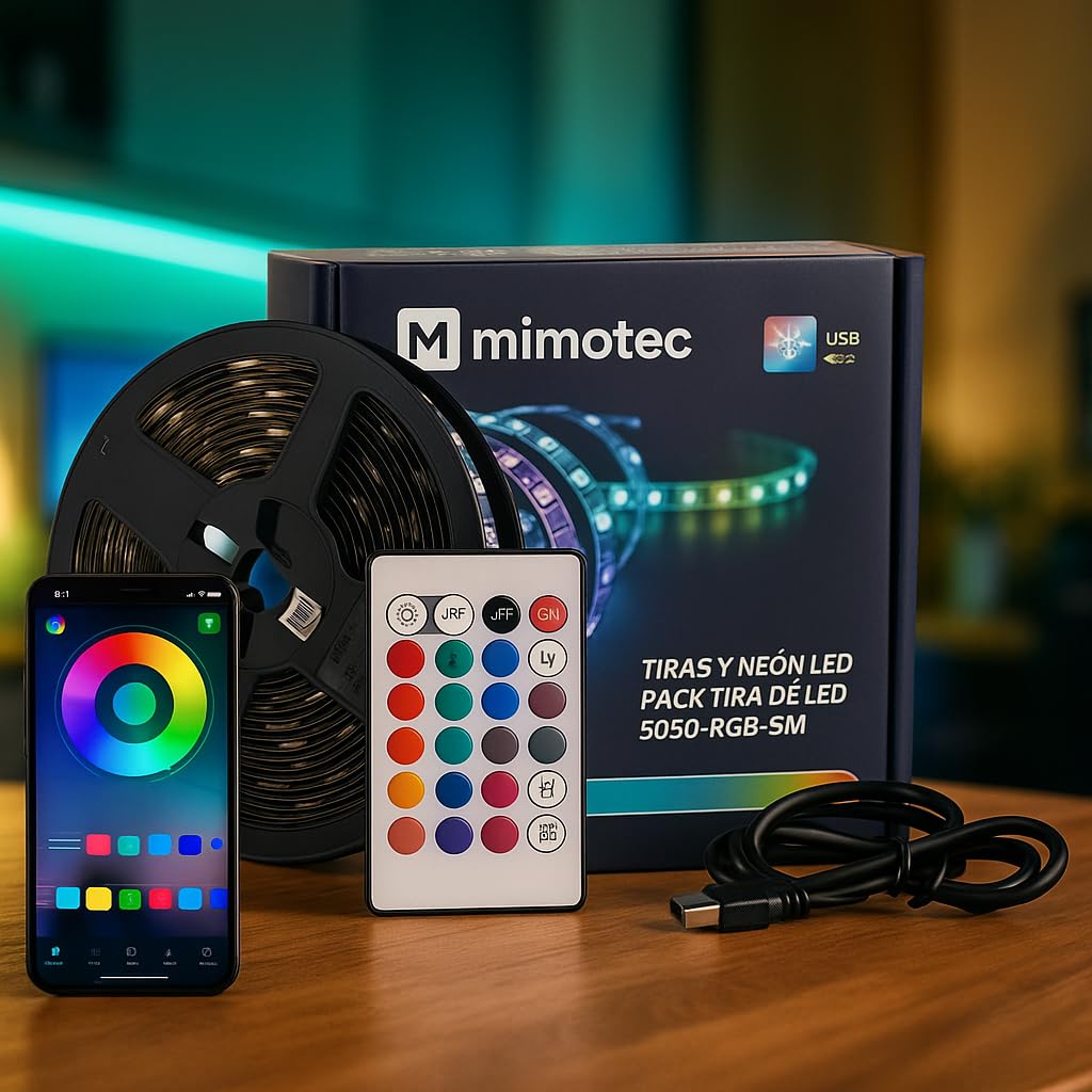 Striscia LED RGB 5M USB 5V Dimmerabile 24W | M Mimotec | Velz