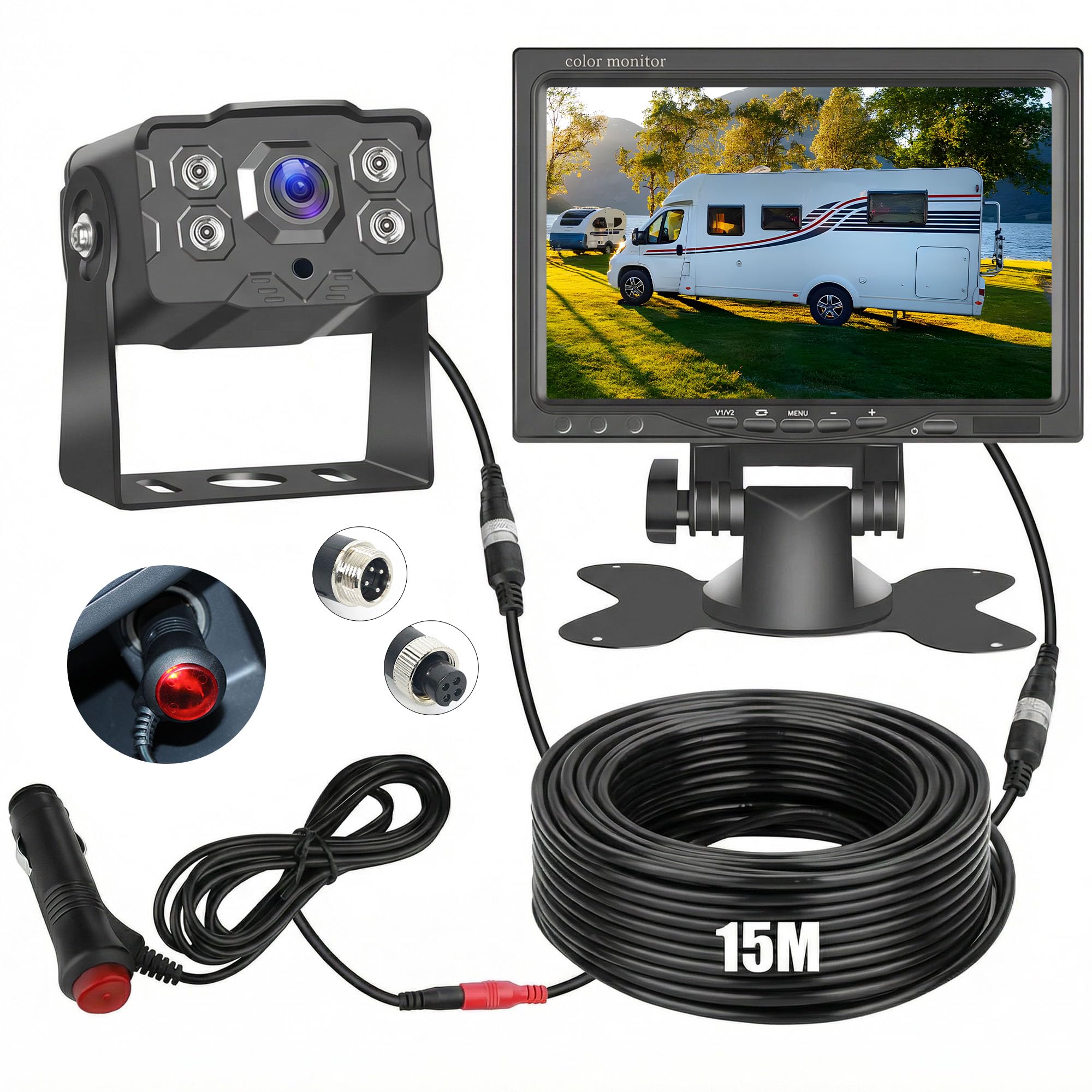 Telecamera Posteriore Cablata HD 1080P con Monitor 7 Pollici