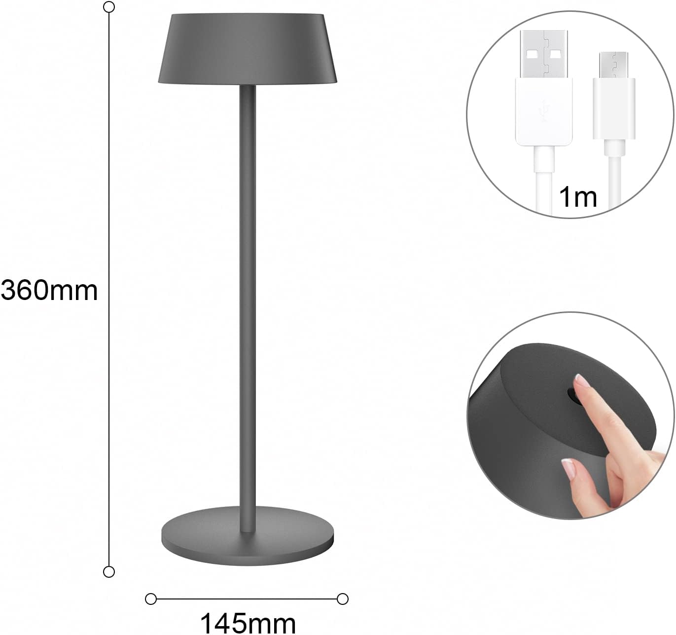 K-Bright Set 2 Lampade da Tavolo Wireless IP54 - immagine 2