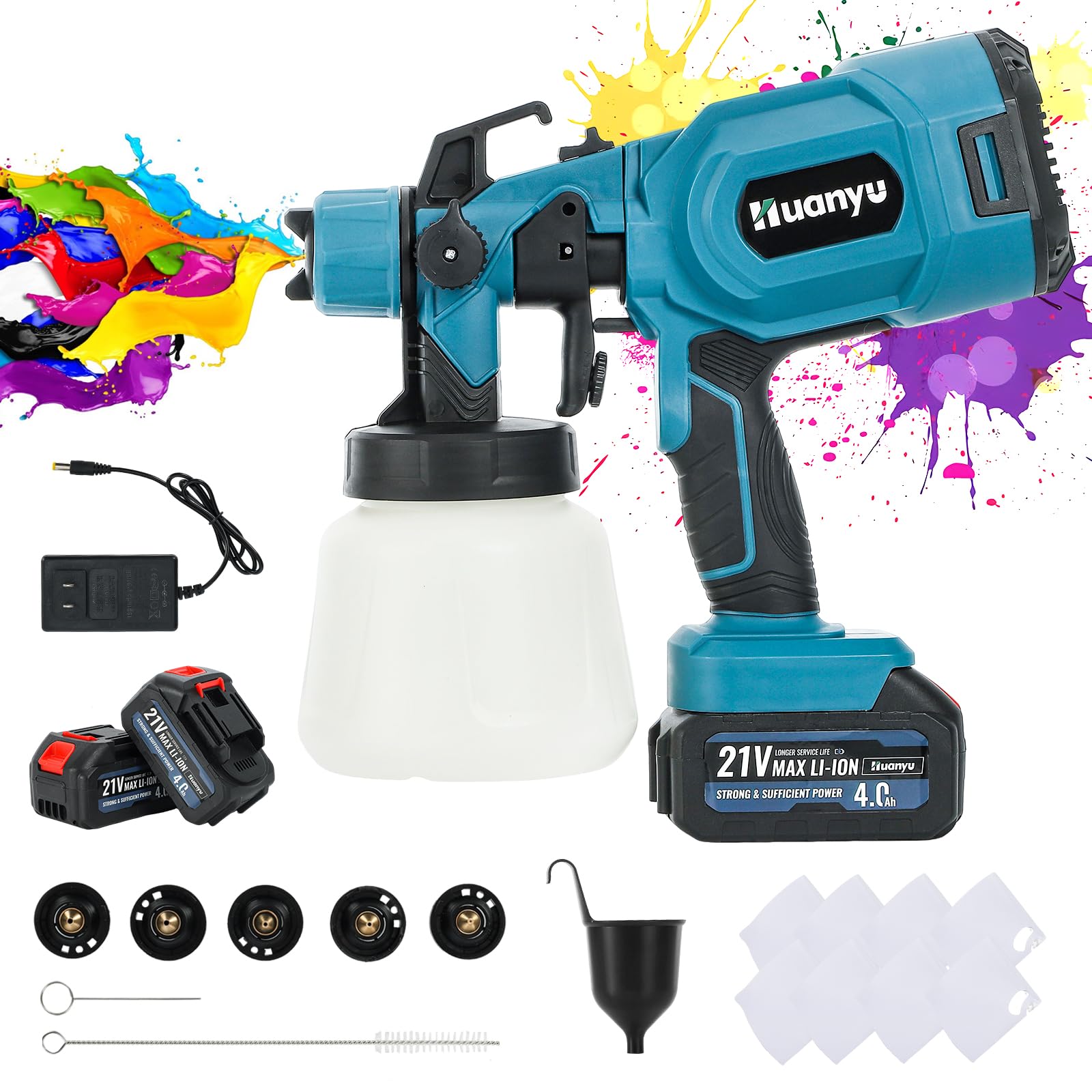 Huanyu Spruzzatore di Vernice a Batteria 900 ml