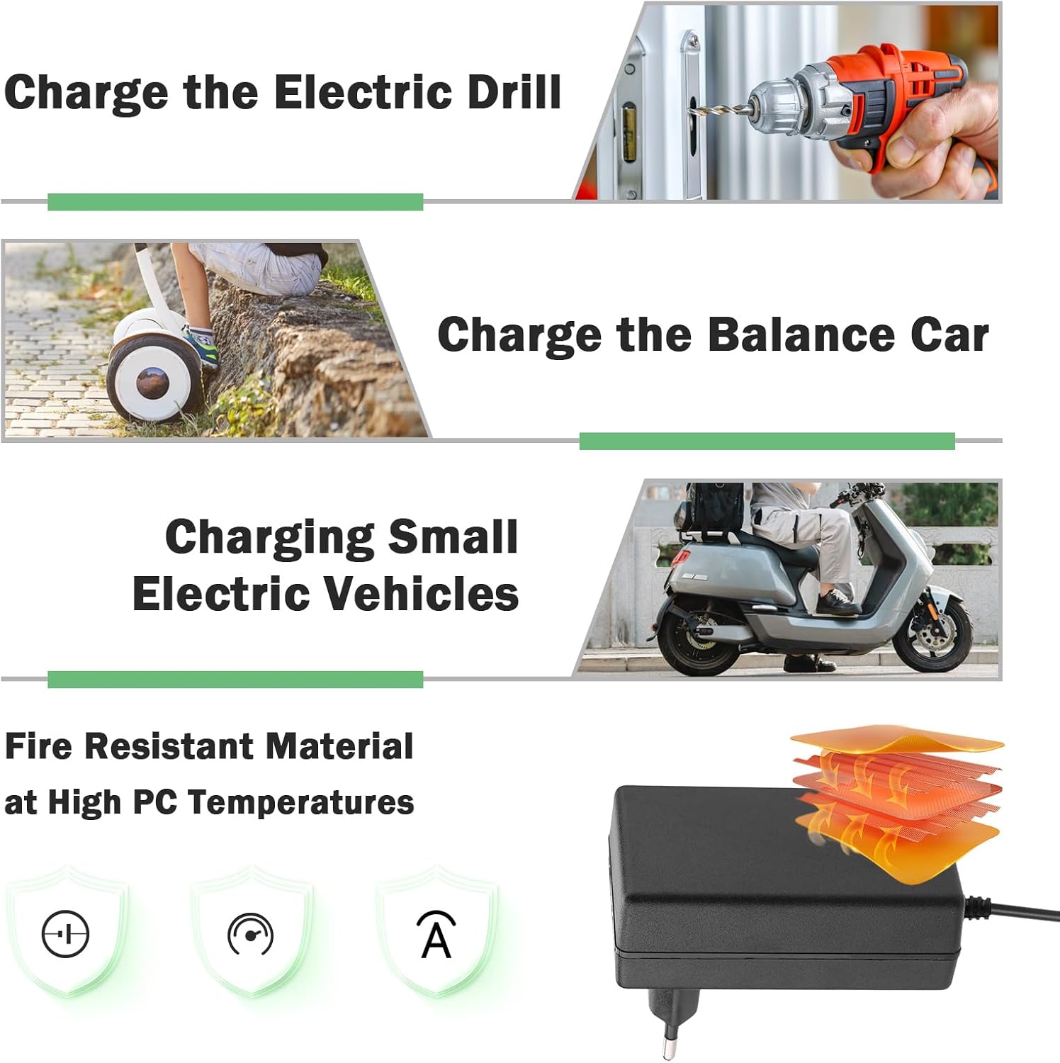 Adattatore di Alimentazione CA 100-240V a CC 21V 2A - immagine 5