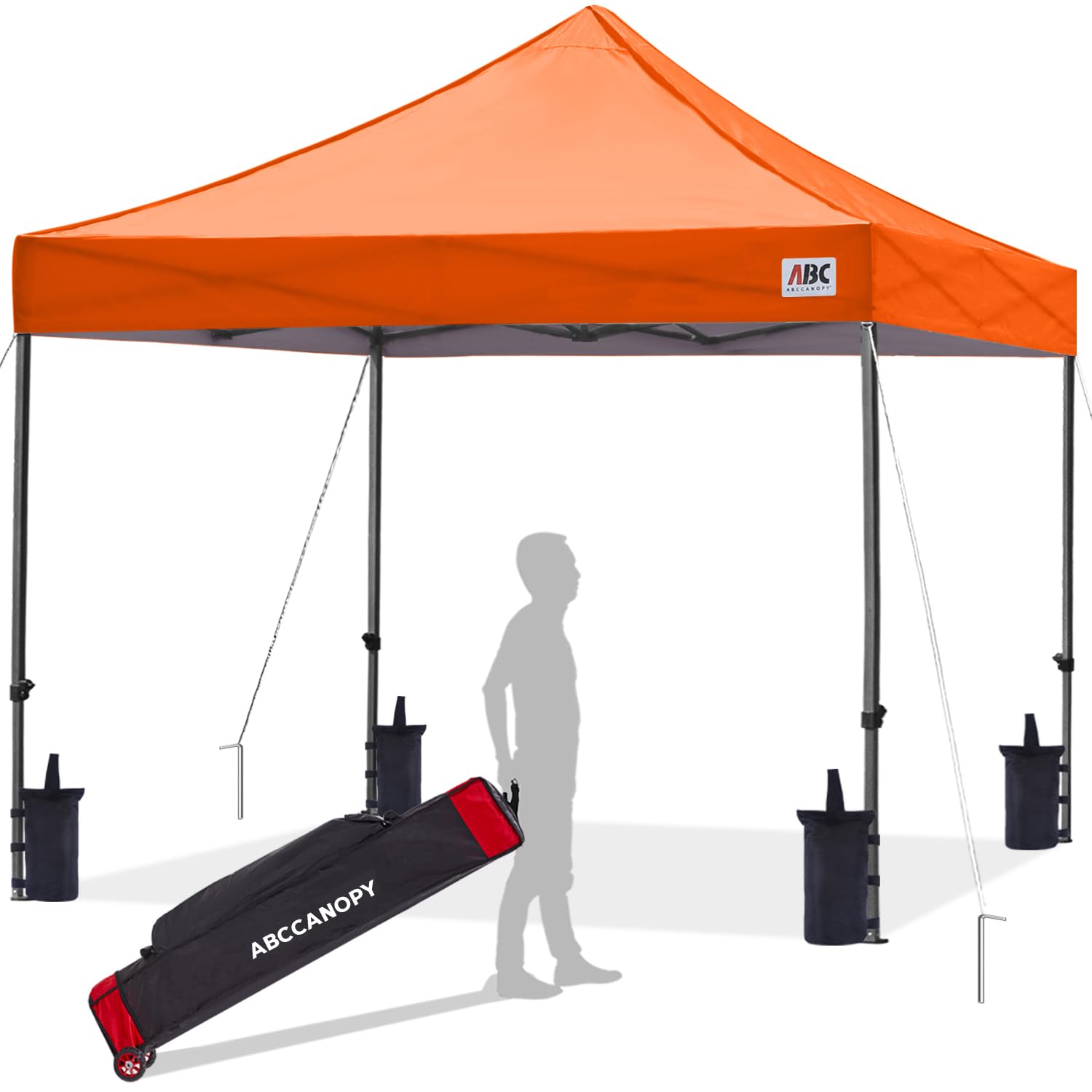 Abccanopy Pop Up Canopy 10x10 Commerciale, Orange