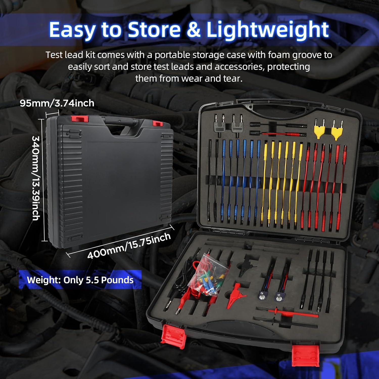 Kit Cavi di Prova per Multimetro e Circuiti Auto - 104 Pezzi - immagine 6