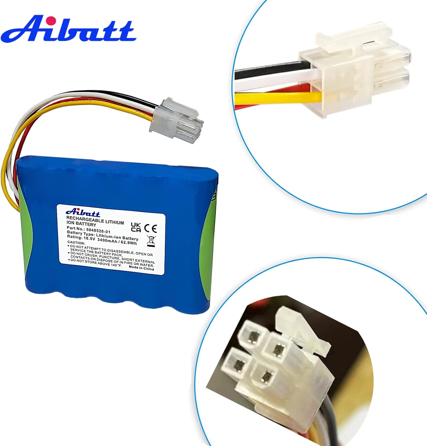 Aibatt Batteria Ricambio Robot Tosaerba 18,5V 3400mAh - immagine 4