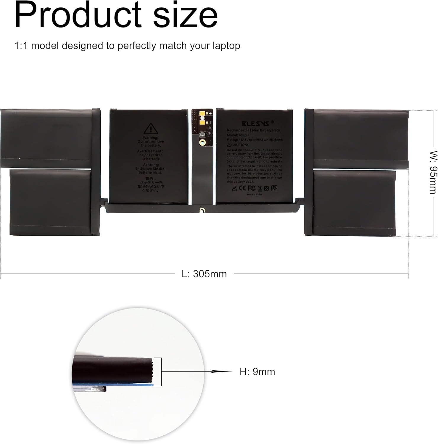 Blesys Batteria A2527 A2485 per MacBook Pro 16" (2021) - immagine 2