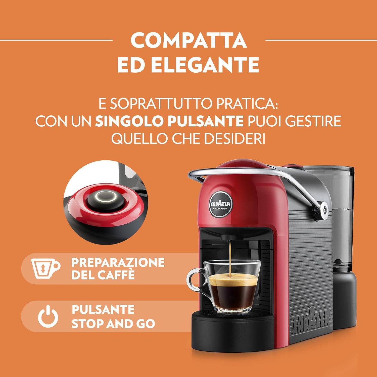 Lavazza A Modo Mio Jolie Evo - Macchina Caffè Rossa - immagine 2