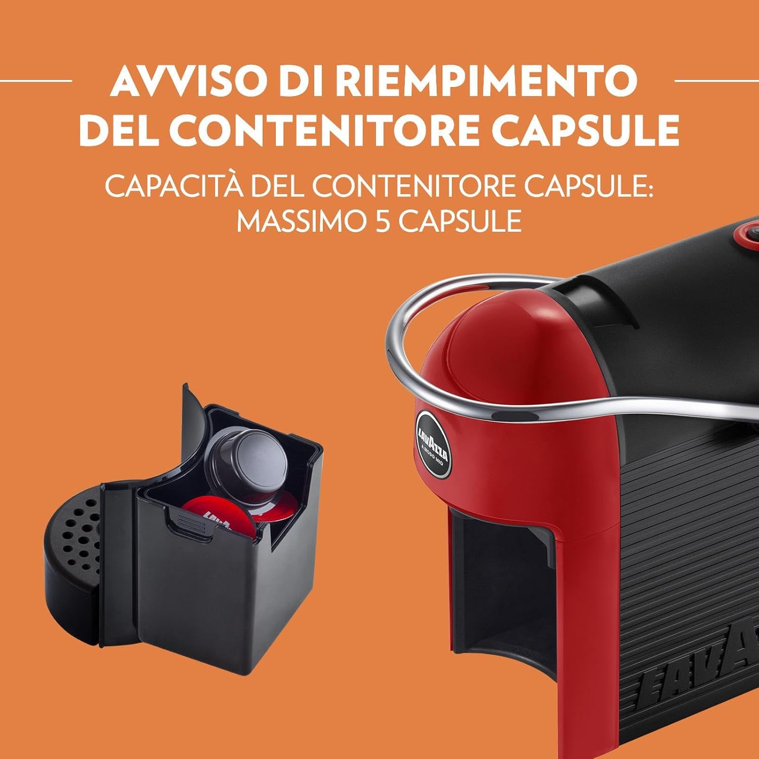 Lavazza A Modo Mio Jolie Evo - Macchina Caffè Rossa - immagine 4