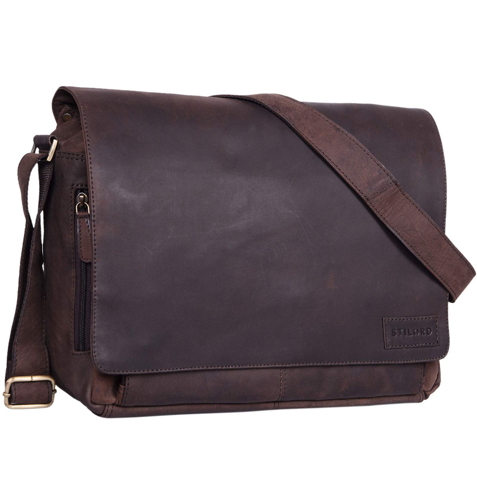 STILORD 'Rick' Borsa Vintage a Tracolla in Pelle 15.6'