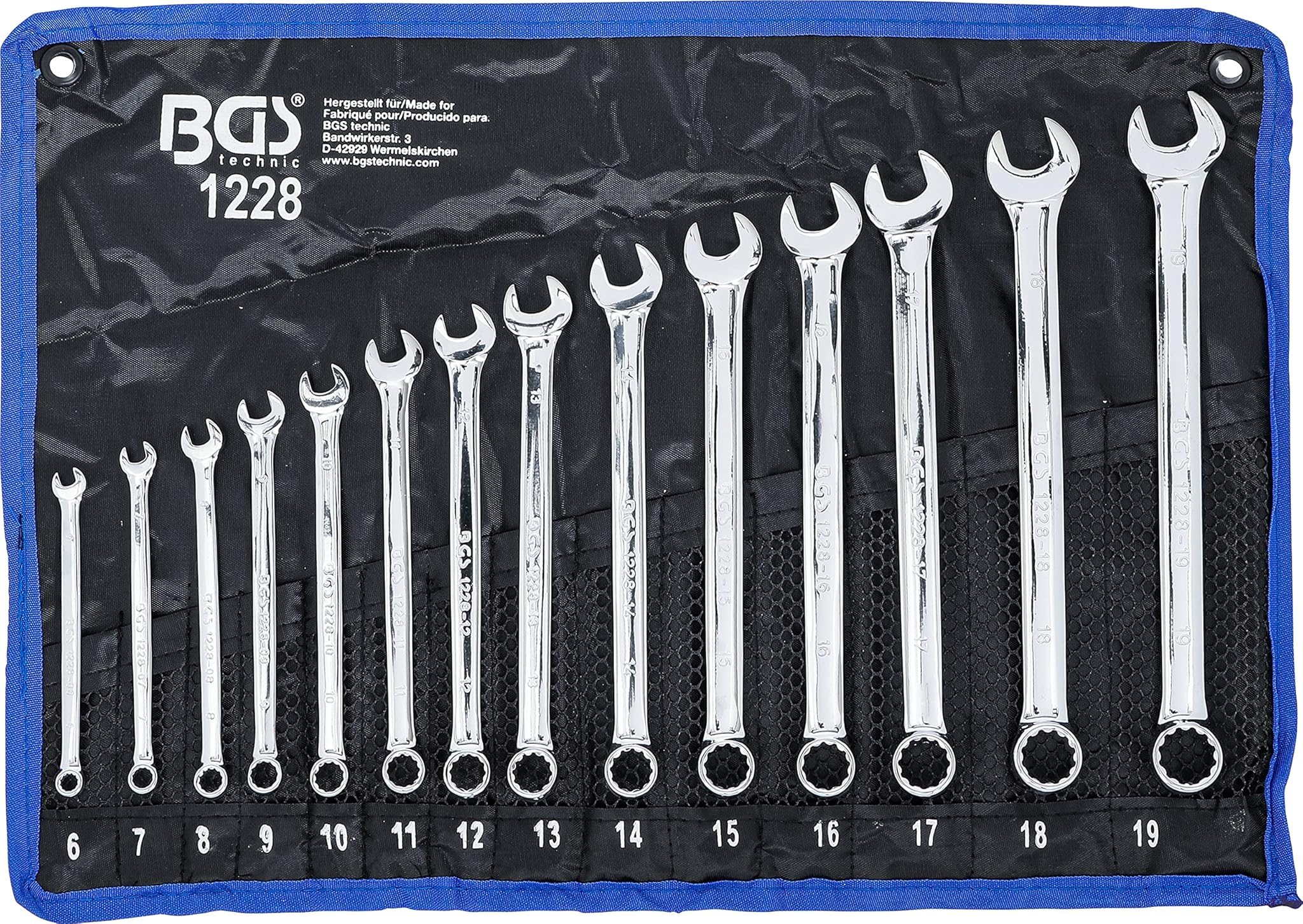 BGS Juego de llaves combinadas | extra largas | 6-19 mm | 14 piezas