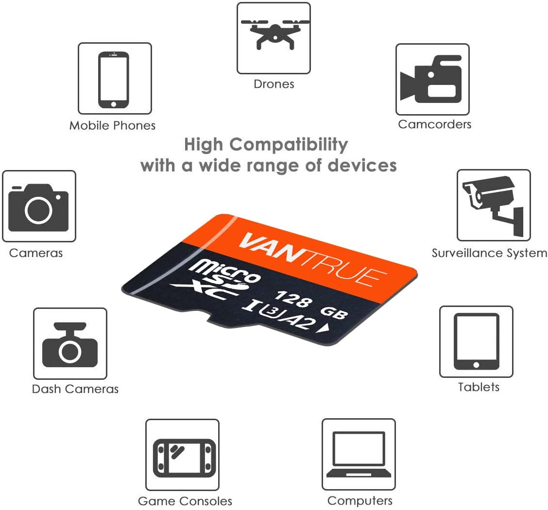 Vantrue 128GB Scheda MicroSD UHS-I U3 4K - immagine 3
