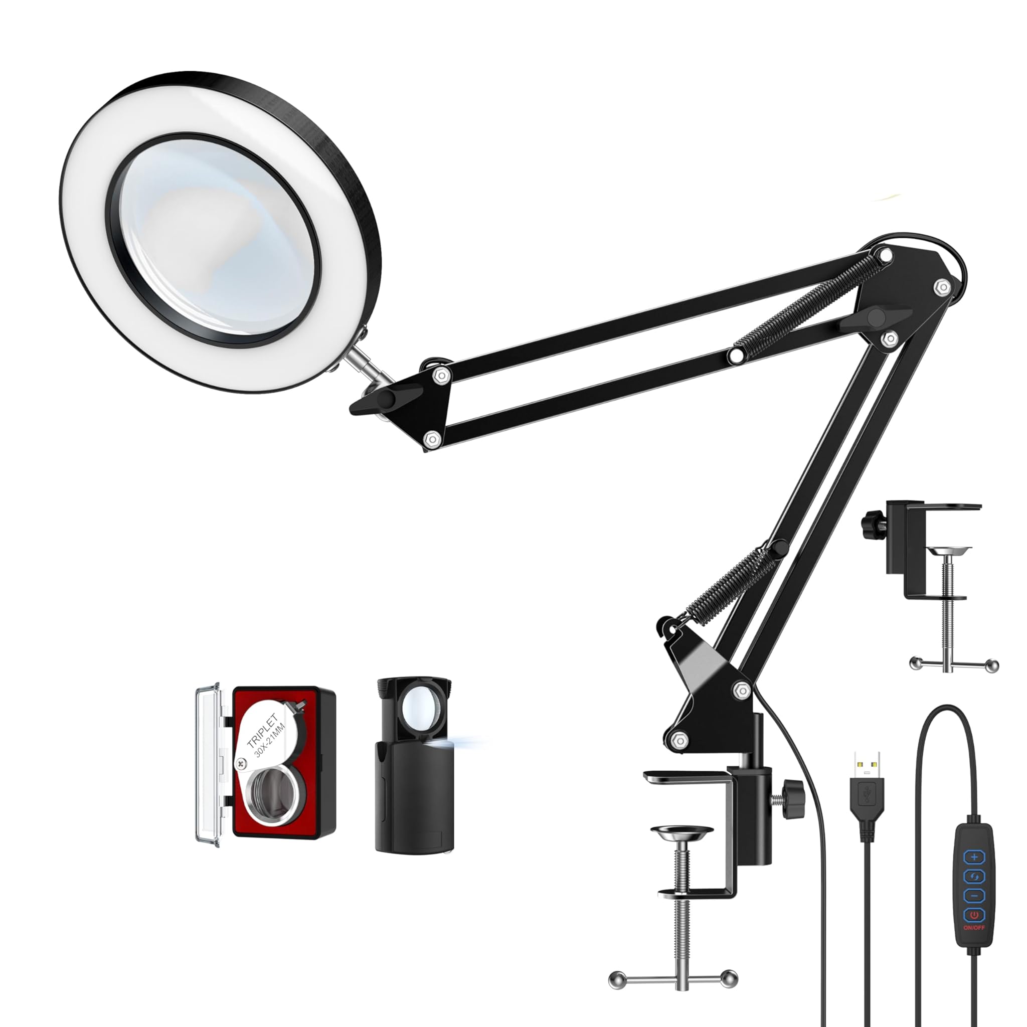 Lampada da Scrivania con Lente d'Ingrandimento LED 10X