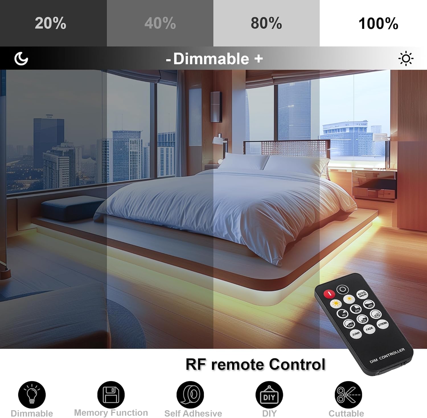 Luktix Striscia LED Bianca Naturale 10m 4000K - immagine 2