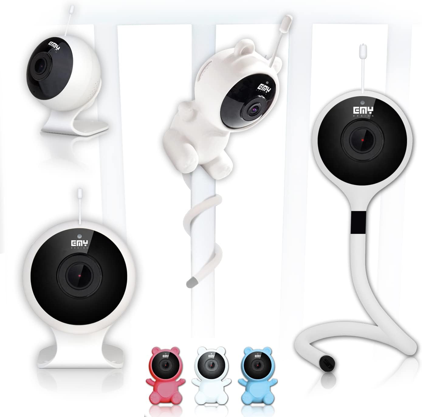 E.M.Y. Design Smart Baby Monitor Video e Audio WIFI, Rosa - immagine 1