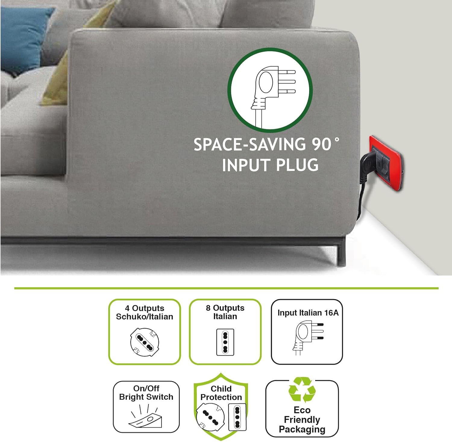 Tecnoware Power Systems Multipresa Power Cleaner 12, Nero - immagine 4