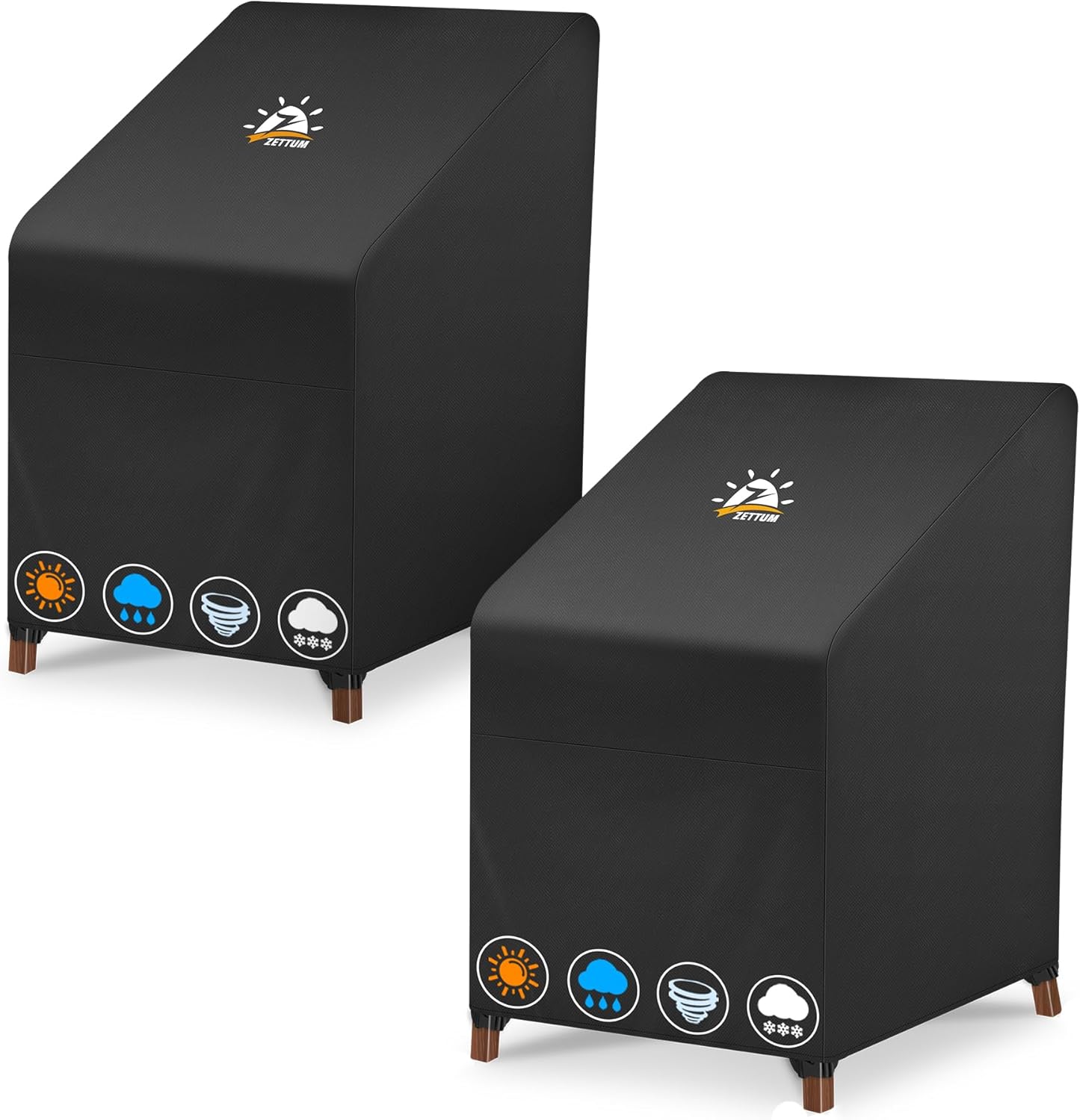 Zettum Copertura Sedie Esterno Impilabili 2 Pezzi - immagine 1