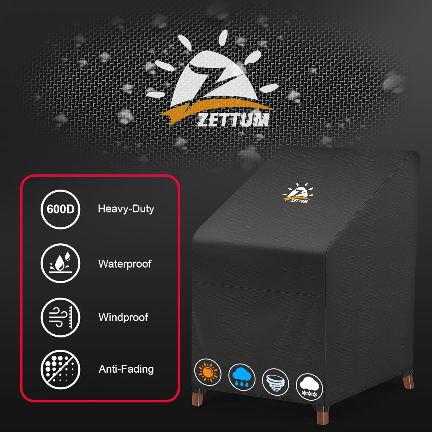 Zettum Copertura Sedie Esterno Impilabili 2 Pezzi - immagine 3