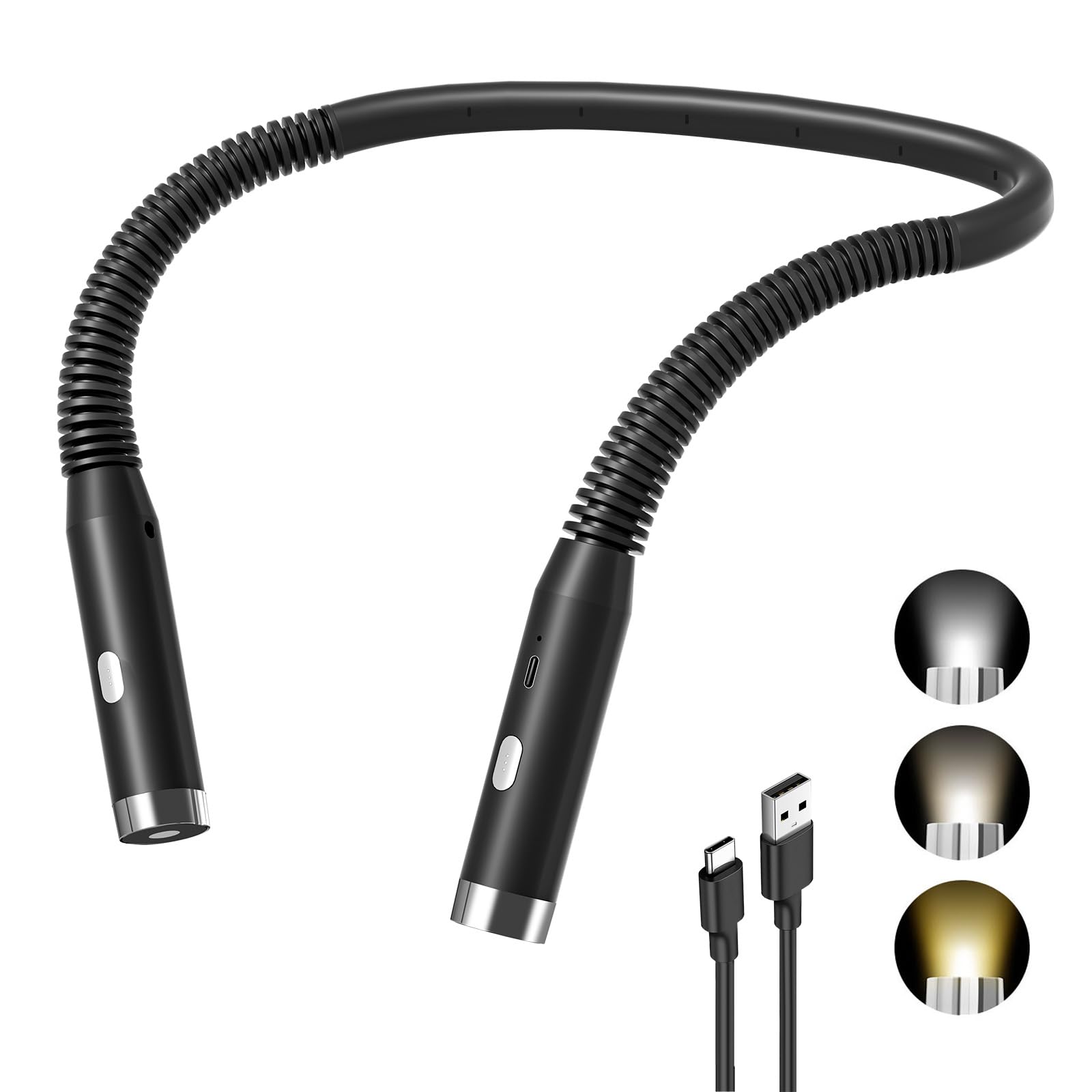 Diboniur Lampada da Lettura Ricaricabile, Nero