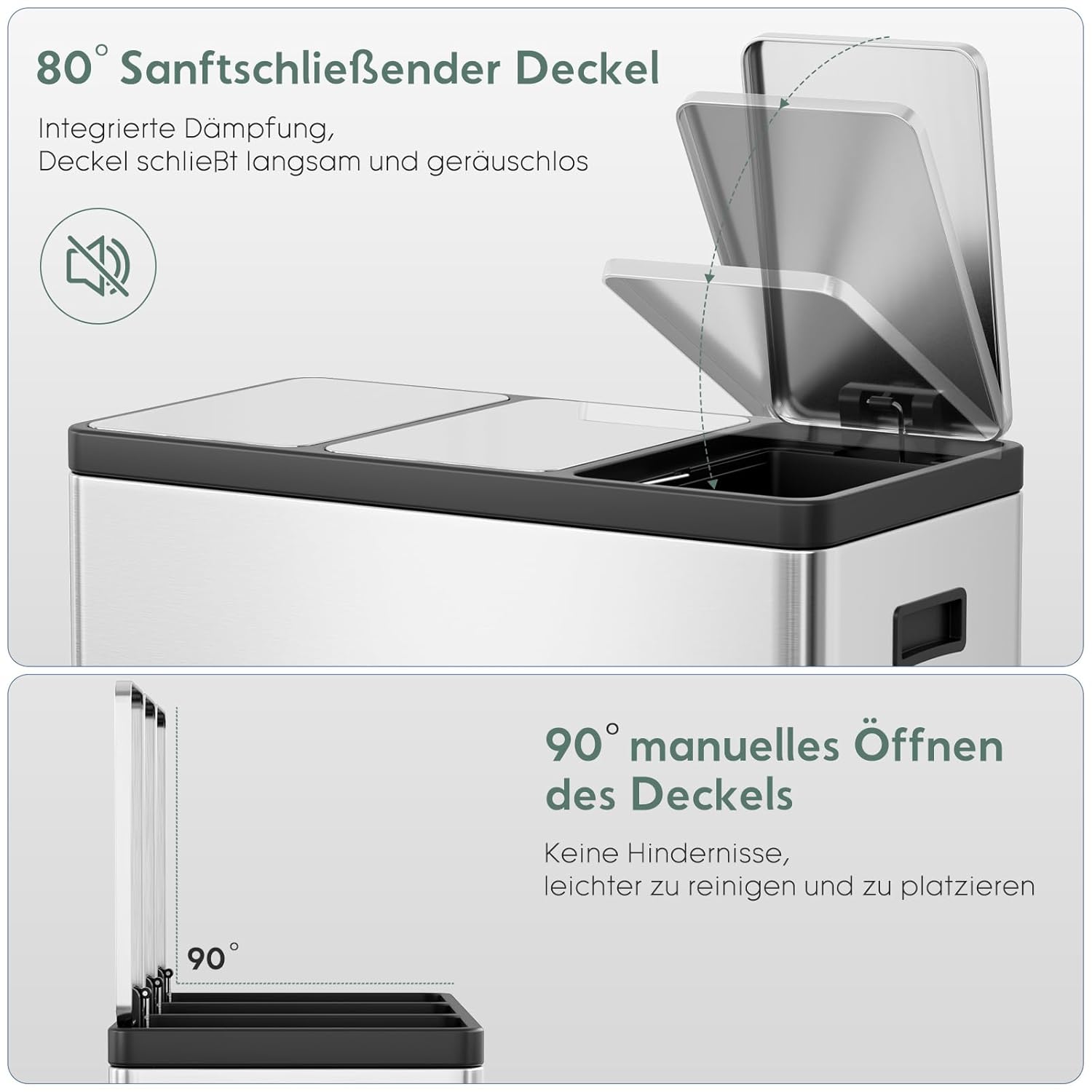 Clevich Sistema Raccolta Differenziata 3x15L Acciaio - immagine 6