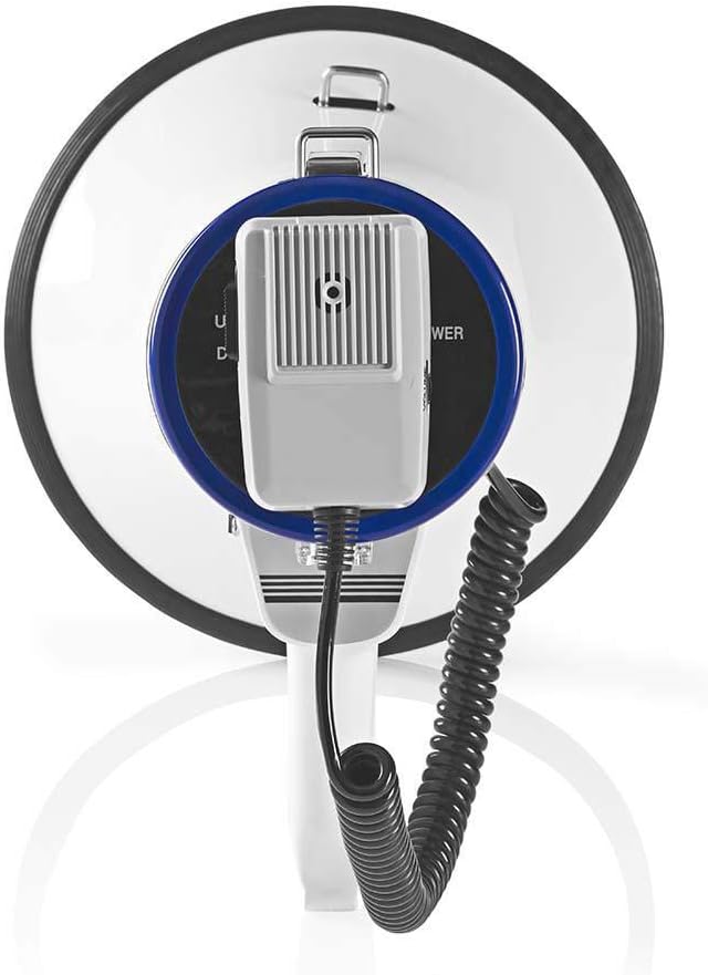 nedis - Megafono 25W con Sirena Integrata, Bianco/Blu - immagine 3