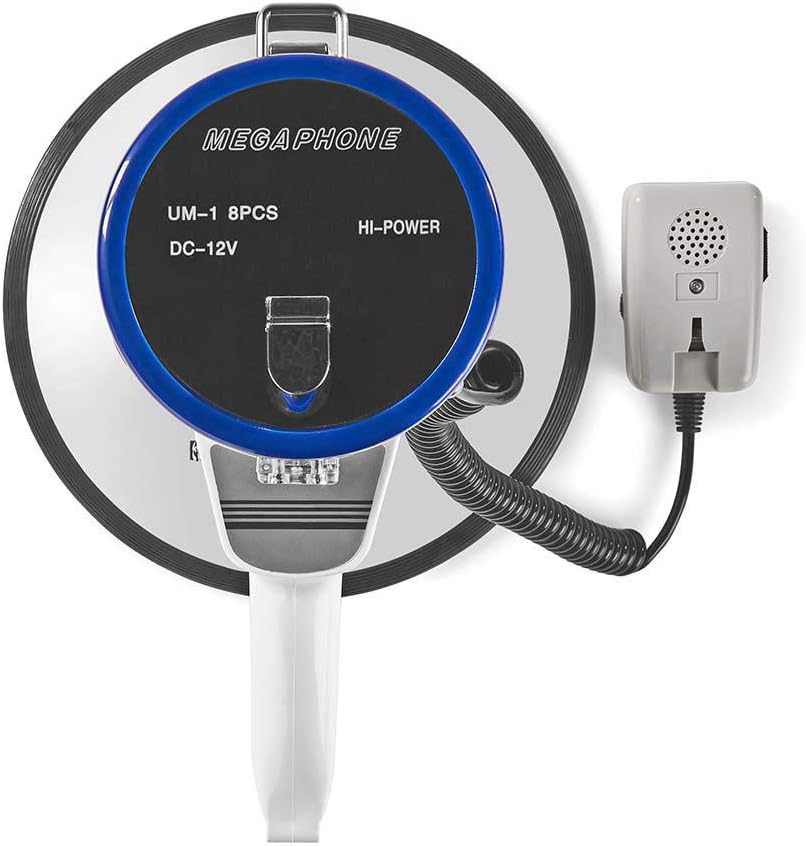 nedis - Megafono 25W con Sirena Integrata, Bianco/Blu - immagine 4