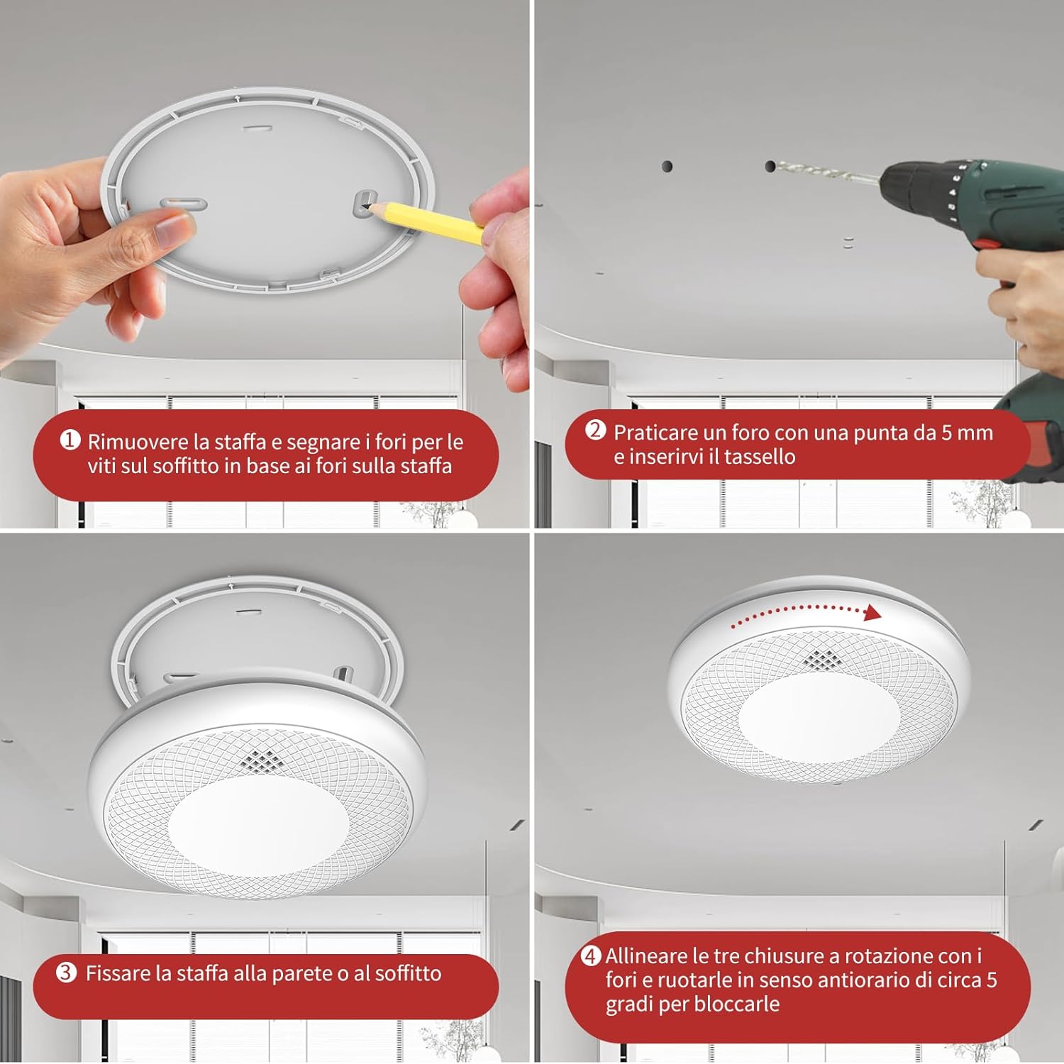 Runidur Rilevatore Combinato Fumo e CO - 6 Pezzi - immagine 6