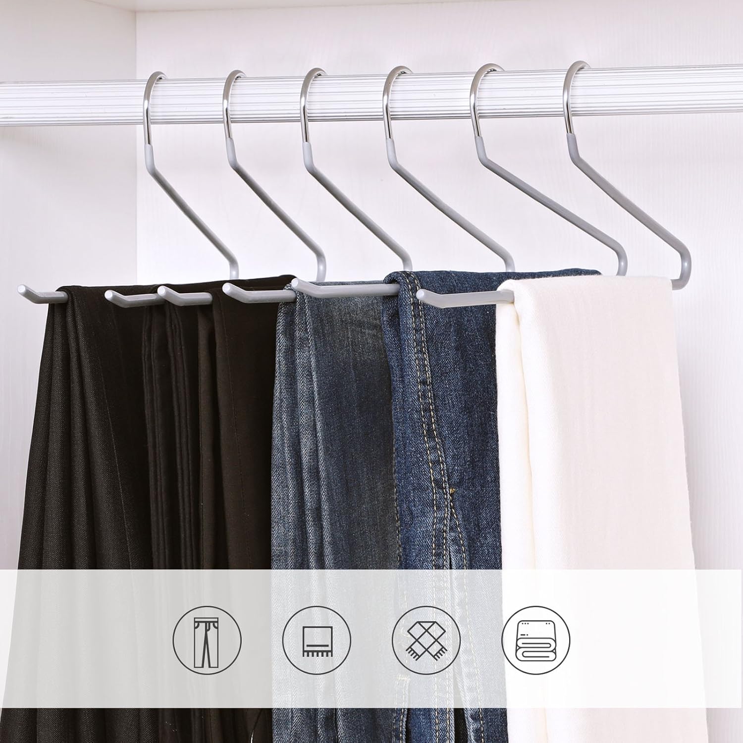 Songmics 20 Grucce in Metallo Antiscivolo, Grigio - immagine 2