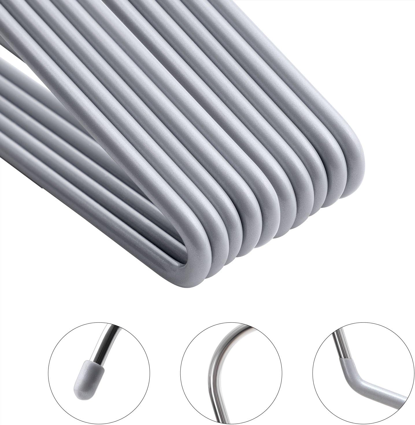 Songmics 20 Grucce in Metallo Antiscivolo, Grigio - immagine 4