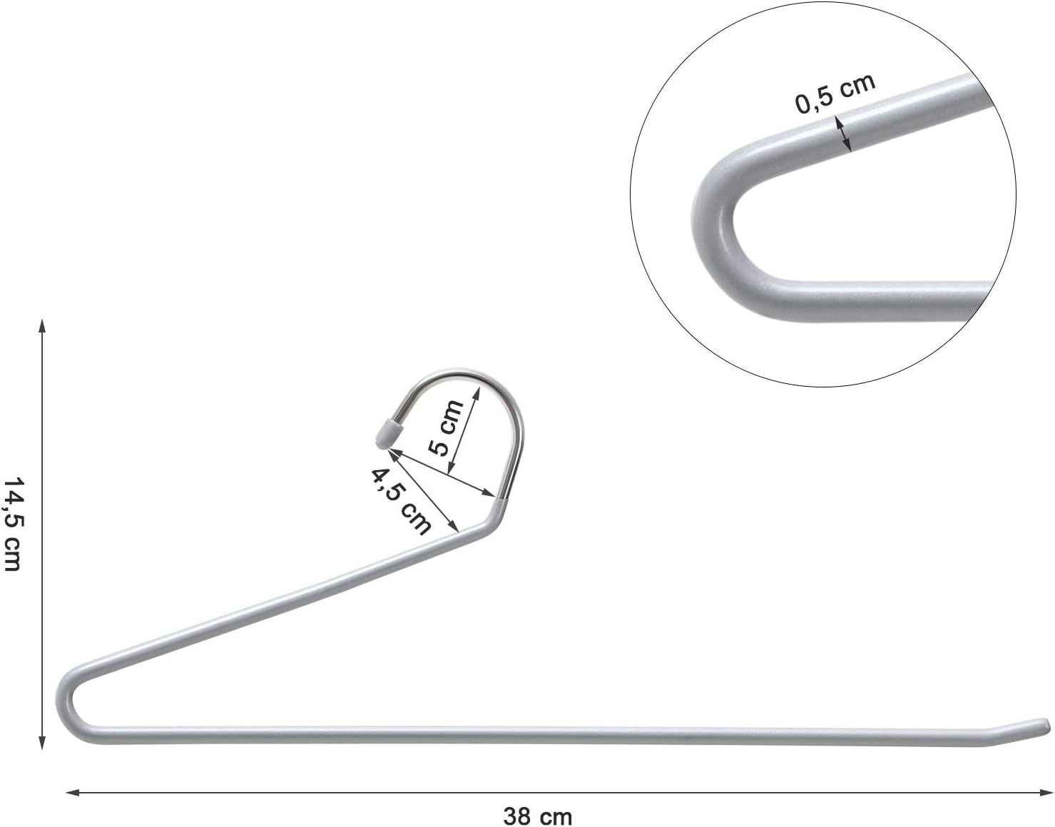 Songmics 20 Grucce in Metallo Antiscivolo, Grigio - immagine 5