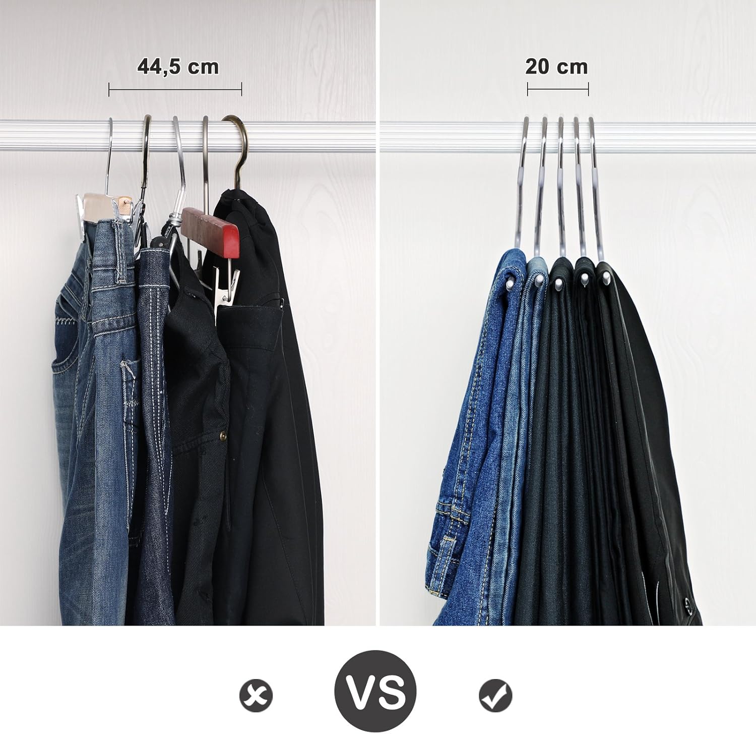 Songmics 20 Grucce in Metallo Antiscivolo, Grigio - immagine 6