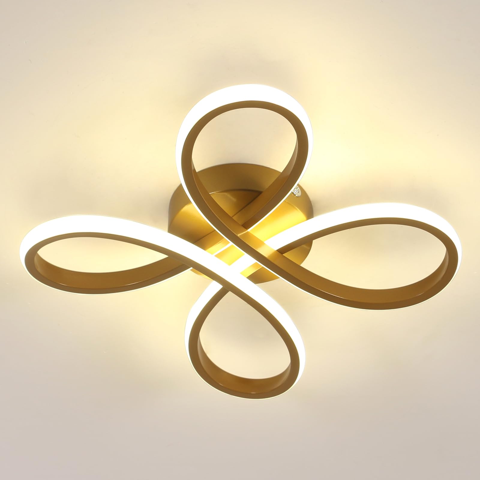 Plafoniera LED Soffitto 30W 3375LM, Design Fiore Oro