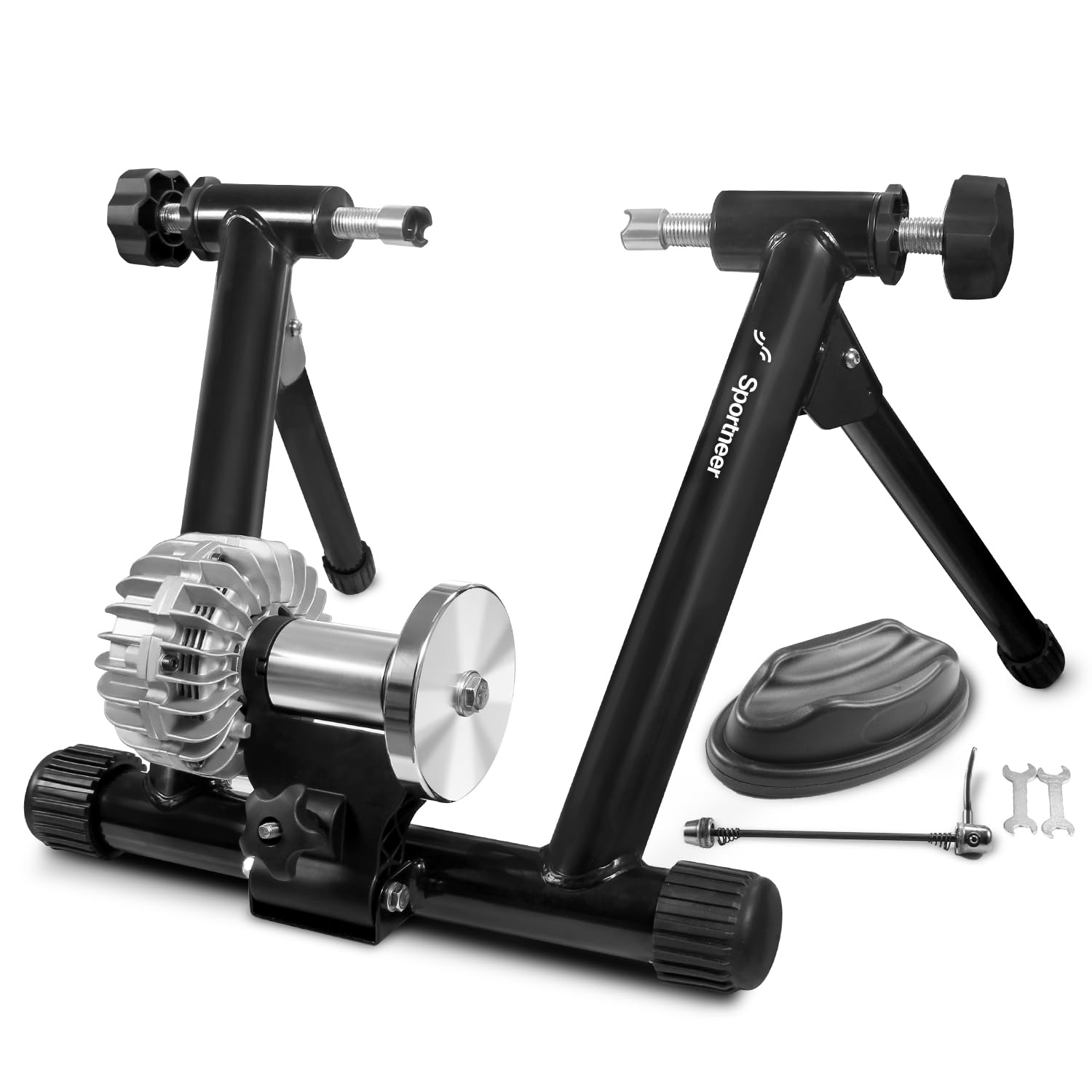 Sportneer Rollentrainer Fahrrad Fluid Bike Trainer, Nero