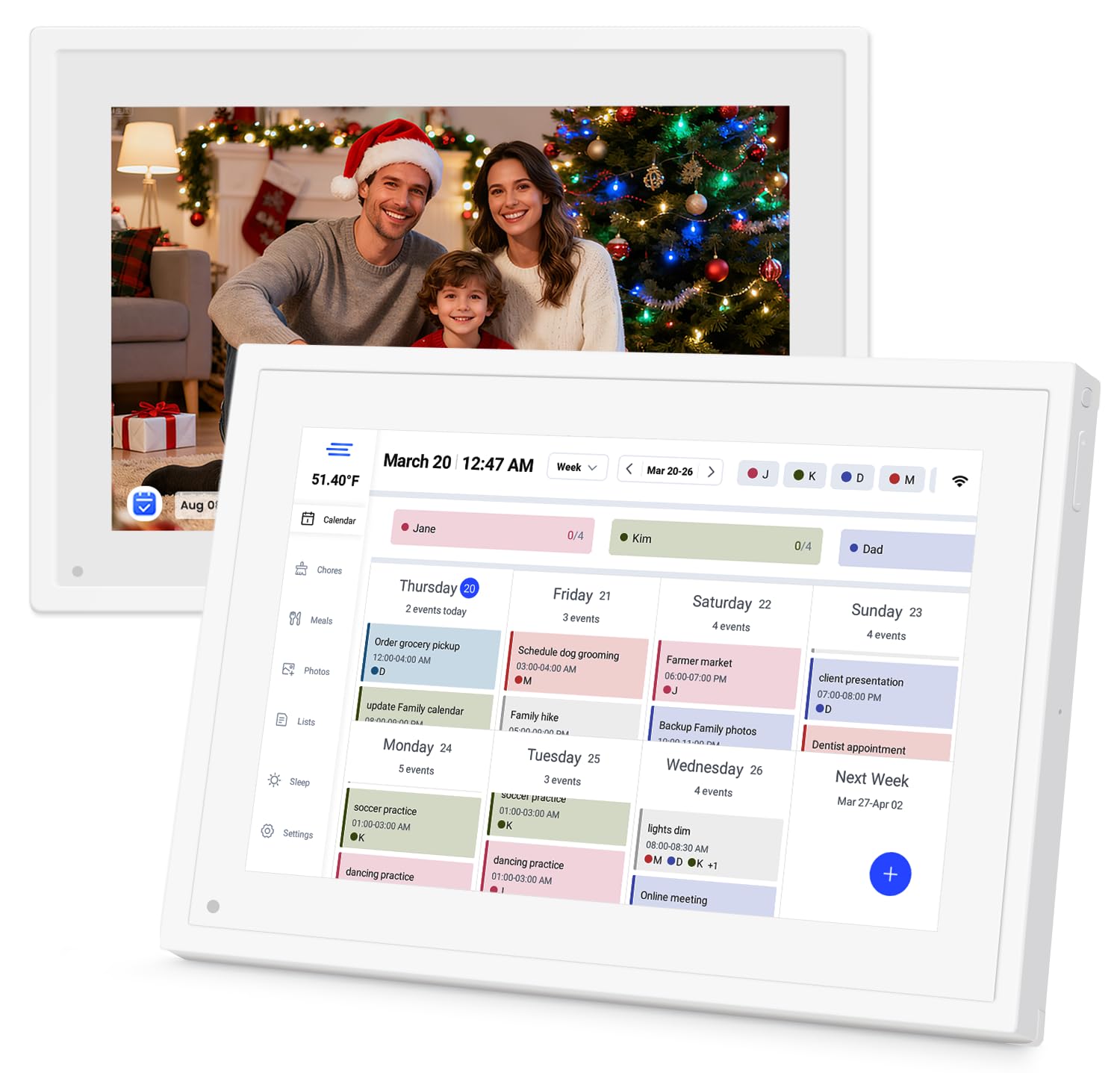 Calendario Digitale 10,1 Pollici Touchscreen, Bianco