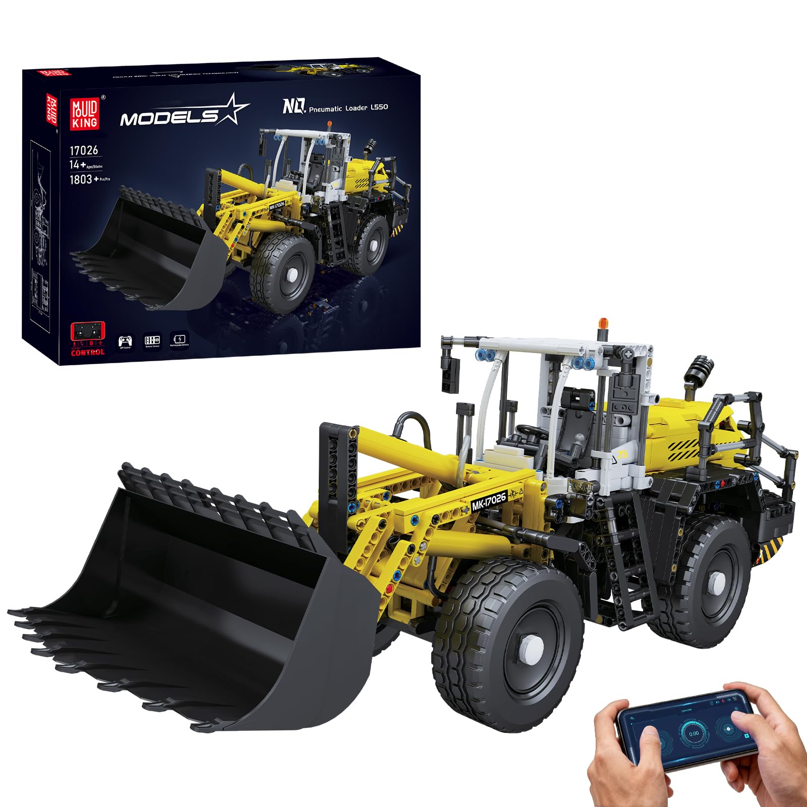 Mould King 17026 Tecnica RC Bulldozer 1803 pezzi