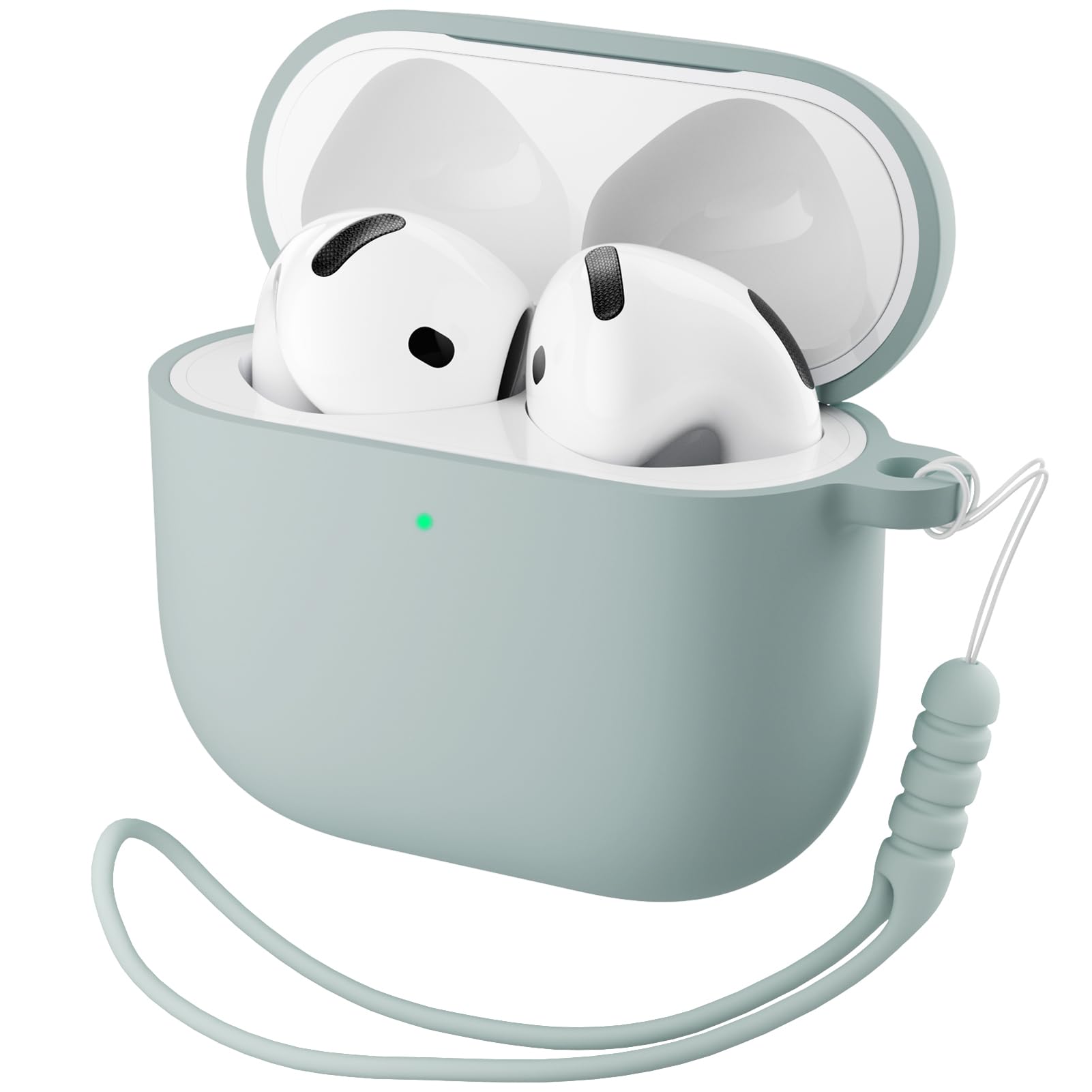 Ornarto Cover Silicone per AirPods 4 (2024), Menta Verde