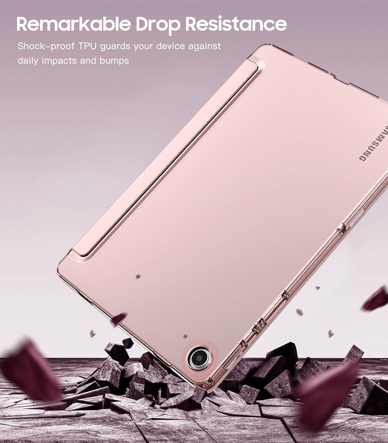 Timovo Cover per Samsung Galaxy Tab A9+ Plus 11" 2023, Oro Rosa - immagine 3